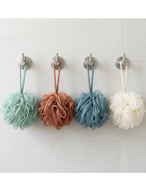 Yord Recycled Mesh Bath Poufs 13 cm Assorted Pack of 4 - Lifestyle view